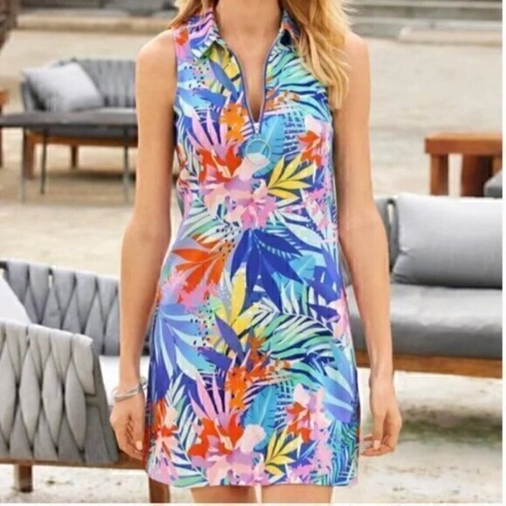 Boston Proper Lush Escape Collared Zip Dress